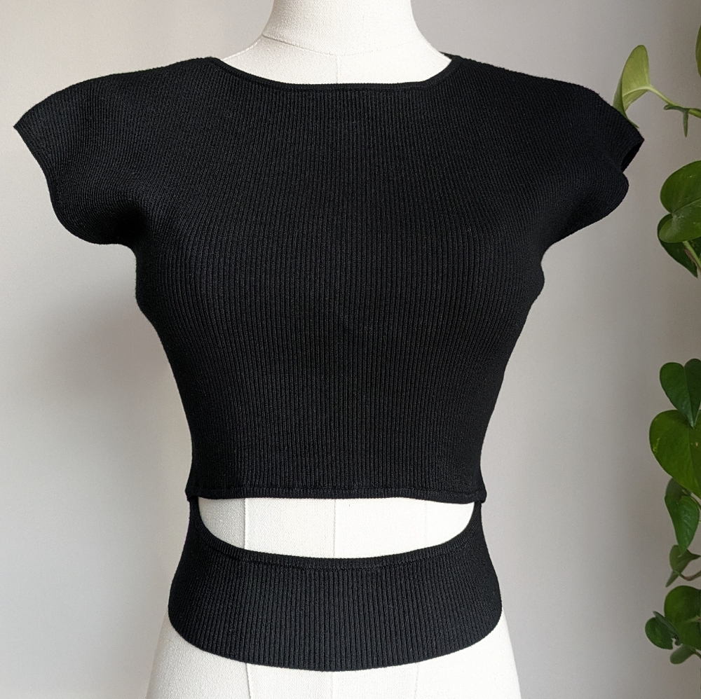 Aritzia Wilfred Ribbed Slit Top